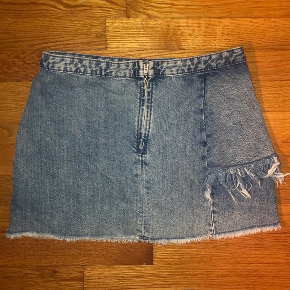 ZARA distressed denim waterfall skirt - Picture 4 of 4